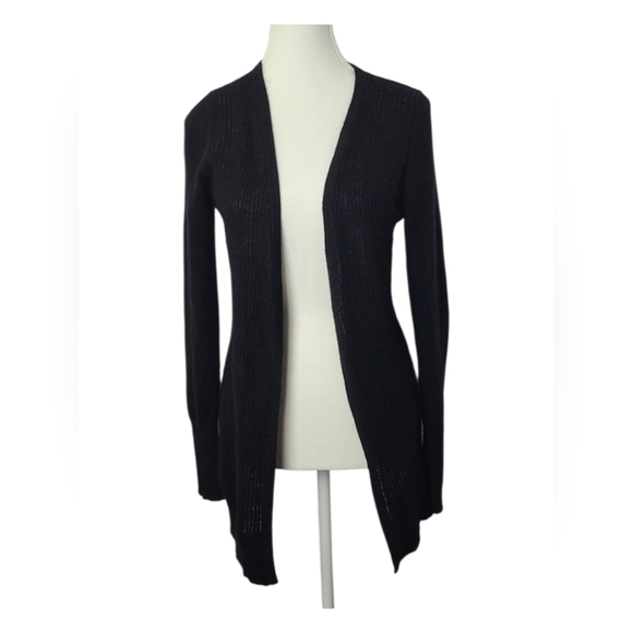 Max Studio Sweaters - Max Studio 100% Cashmere Black Open Knit Cardigan Sz L Soft Lightweight Luxe